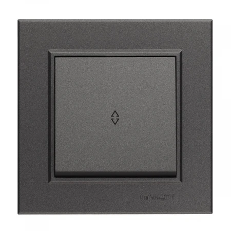 Переключатель Makel проходной 1-кл. СП Karea 10А IP20 дым. металлик 56050005