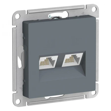 Розетка компьютерная двойная RJ45 Systeme Electric AtlasDesign 5e кат UTP грифель ATN000785