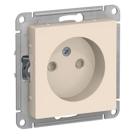 Розетка 2К Systeme Electric AtlasDesign 16A 250V со шторками бежевая ATN000249