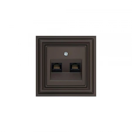 Розетка 2хRJ45 Liregus Retro коричневый омбре 29-036