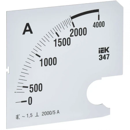 Шкала сменная для амперметра Э47 2000/5А класс точности 1,5 96х96мм IEK IPA20D-SC-2000