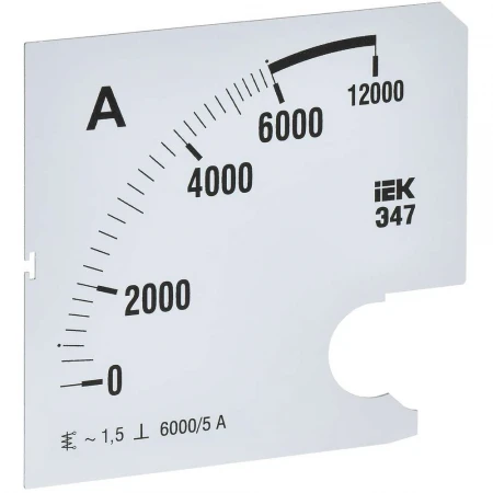 Шкала сменная для амперметра Э47 6000/5А класс точности 1,5 96х96мм IEK IPA20D-SC-6000