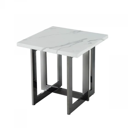 Журнальный стол Stool Group Нэйтан 61*61 белый мрамор/сталь темный хром УТ000036330