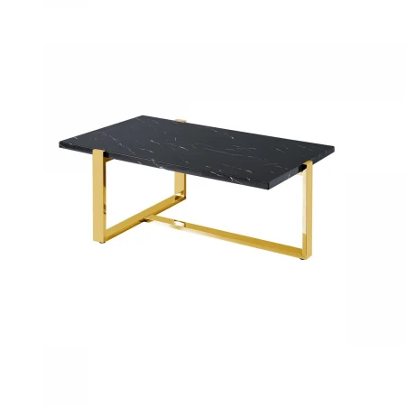 Журнальный стол Stool Group Тоби 109*66 черный мрамор/сталь золото УТ000036327