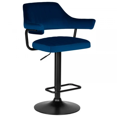 Стул барный DOBRIN CHARLY BLACK (синий велюр (MJ9-117)) 5019_BlackBase-LM CHARLY BLACK