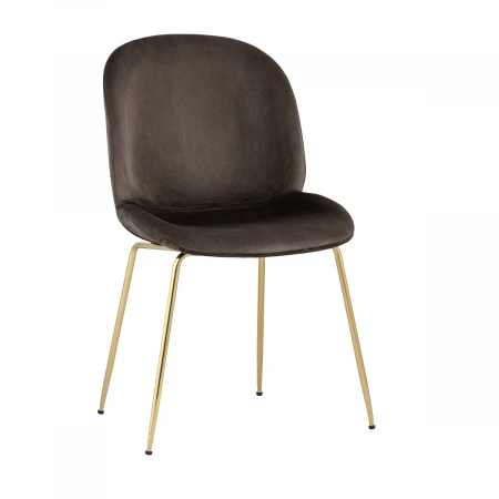 Кухонный стул Stool Group Турин велюр коричневый золотые ножки 8329 VELVET BROWN