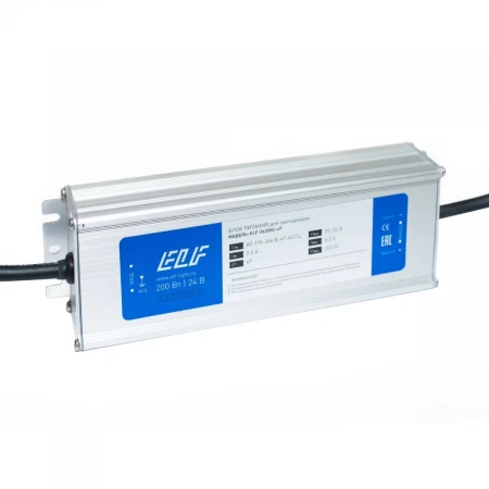 Блок питания герметичный компактный ELF, 24В, 200Вт, металл, IP67 ELF-24200С-LP
