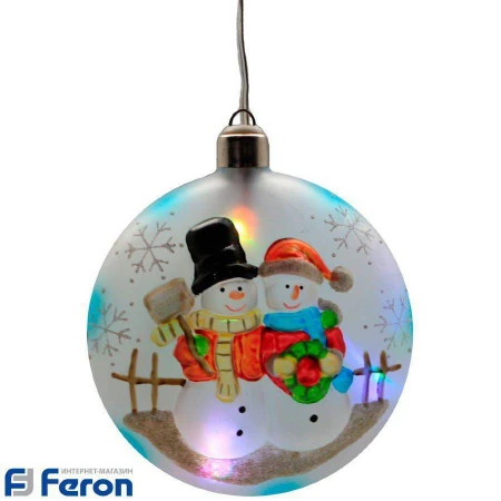 Новогоднее украшение "шар со снеговиком, lt050